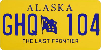 AK license plate GHQ104