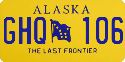 AK license plate GHQ106