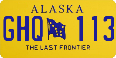 AK license plate GHQ113