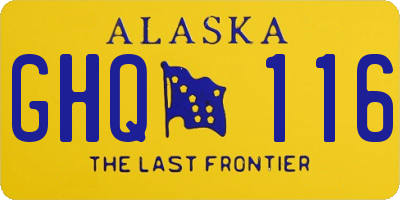AK license plate GHQ116