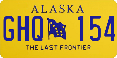 AK license plate GHQ154