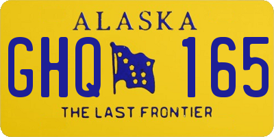 AK license plate GHQ165