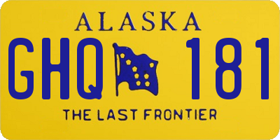 AK license plate GHQ181