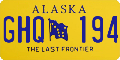 AK license plate GHQ194