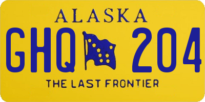 AK license plate GHQ204
