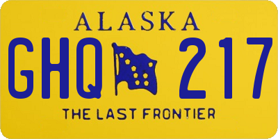 AK license plate GHQ217