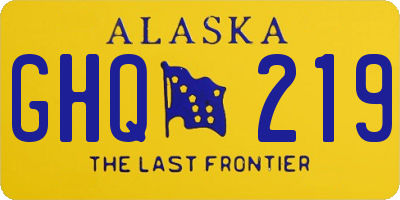 AK license plate GHQ219