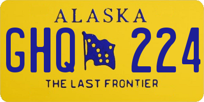 AK license plate GHQ224