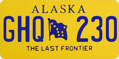 AK license plate GHQ230