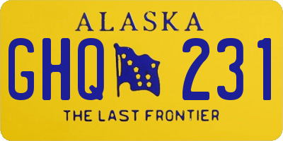AK license plate GHQ231