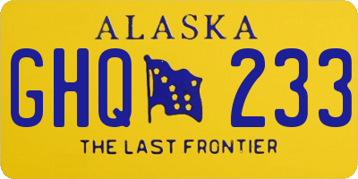 AK license plate GHQ233