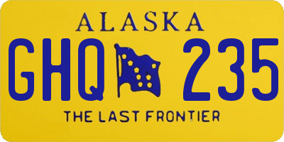 AK license plate GHQ235