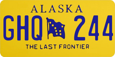 AK license plate GHQ244