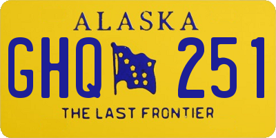 AK license plate GHQ251