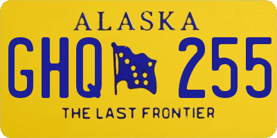 AK license plate GHQ255