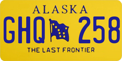 AK license plate GHQ258