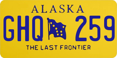 AK license plate GHQ259