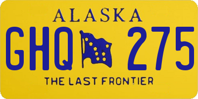 AK license plate GHQ275