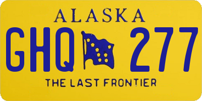 AK license plate GHQ277