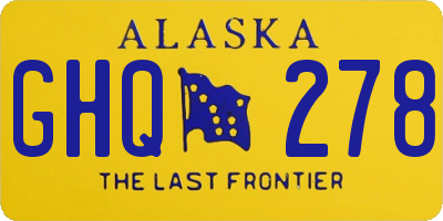 AK license plate GHQ278