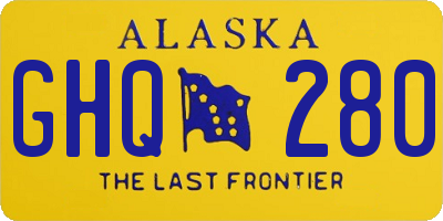 AK license plate GHQ280