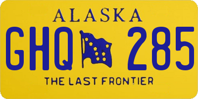 AK license plate GHQ285