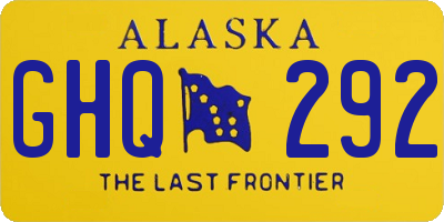 AK license plate GHQ292