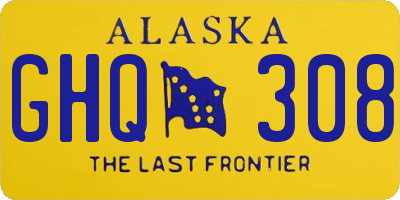 AK license plate GHQ308