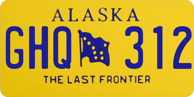 AK license plate GHQ312