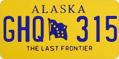 AK license plate GHQ315