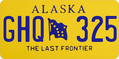 AK license plate GHQ325
