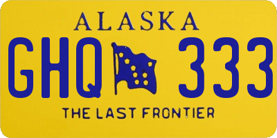 AK license plate GHQ333