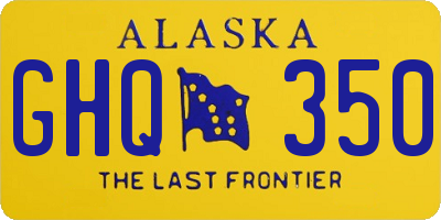 AK license plate GHQ350