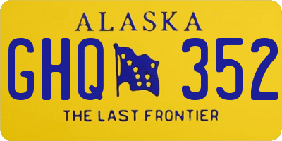 AK license plate GHQ352