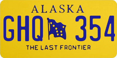 AK license plate GHQ354