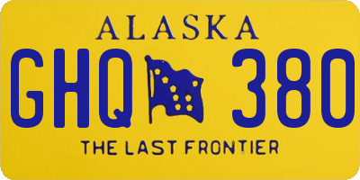 AK license plate GHQ380