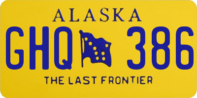 AK license plate GHQ386