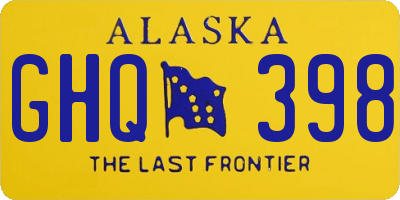 AK license plate GHQ398