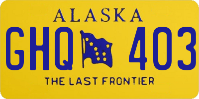 AK license plate GHQ403