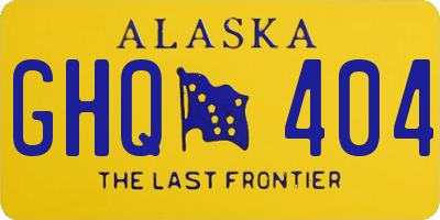 AK license plate GHQ404