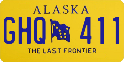 AK license plate GHQ411