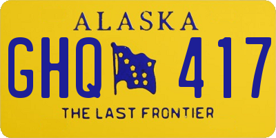 AK license plate GHQ417