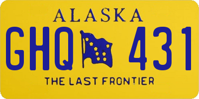 AK license plate GHQ431