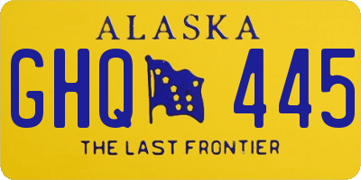 AK license plate GHQ445