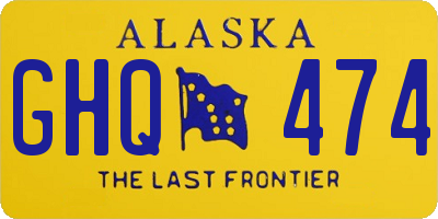 AK license plate GHQ474