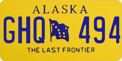 AK license plate GHQ494