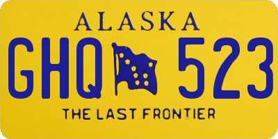AK license plate GHQ523