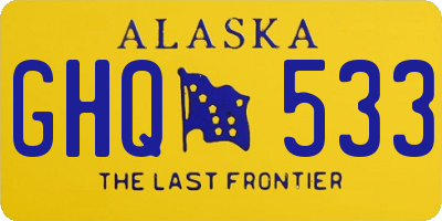 AK license plate GHQ533