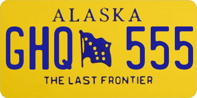 AK license plate GHQ555