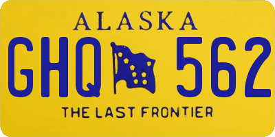 AK license plate GHQ562